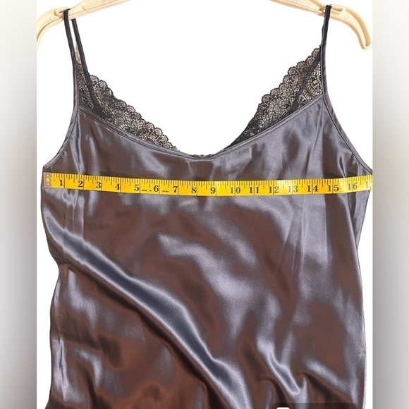 Vanity Fair Black Mini slip Dress fairy coquette Lace Lingerie Nightie Medium - Picture 11 of 15